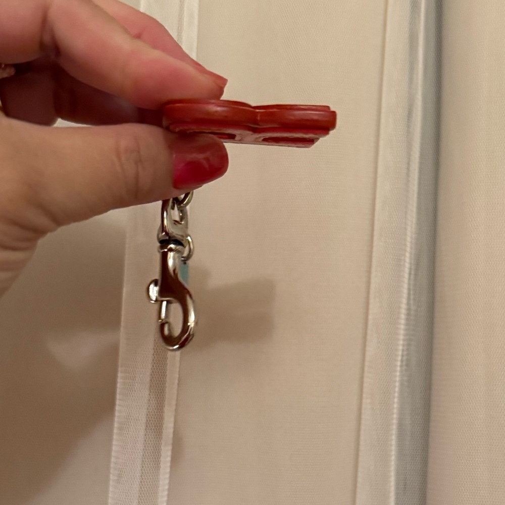 Coach Orange Letter R Leather Keychain - Picture 4 of 4